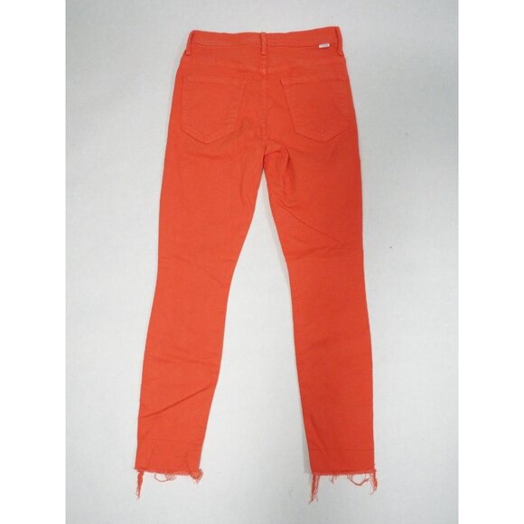 Mother Tomato Red Orange The Stunner Ankle Fray Play Date Jeans, Size 26 - Picture 6 of 15